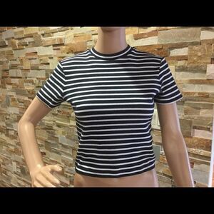 ALEXANDER WANG Striped Crop Top